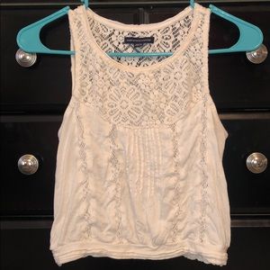 Cream cropped tank
